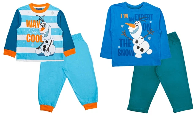 Set pigiami lunghi bambini Disney Frozen Olaf ragazzi ragazze cotone costume età