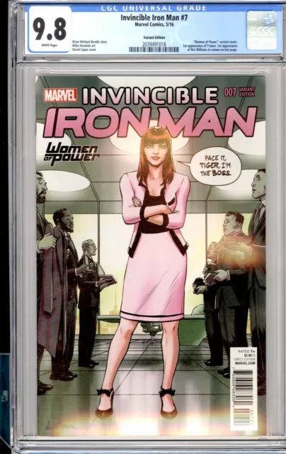 Invincible Iron Man #7 Cgc 9.8 Women Of Power Variant 1St App Riri Williams