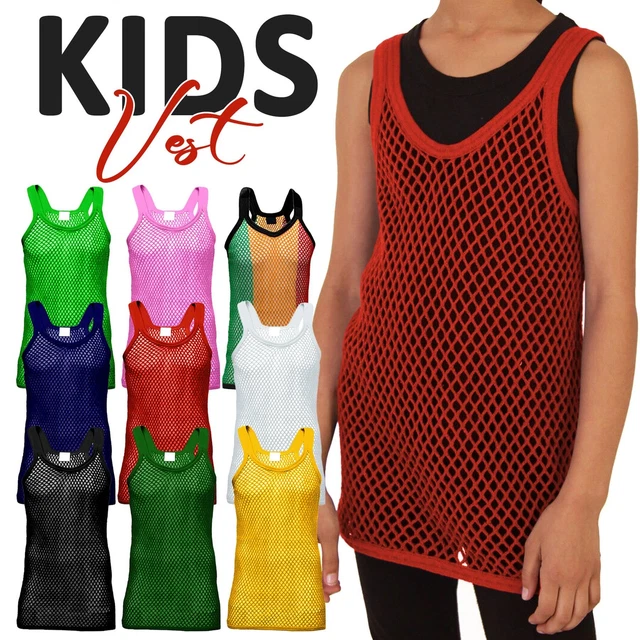 CHILDREN S KIDS MENS Unisex String Vest T shirt Muscle Vest