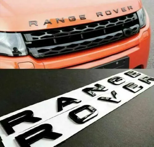 Scritta Per Range Rover Cofano Evoque Sport Vogue Land Nero Lucido Stemma