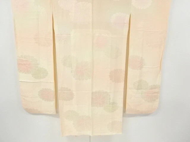 6800963: Japanese Kimono / Vintage Hitoe For Furisode Juban / Woven Kiku