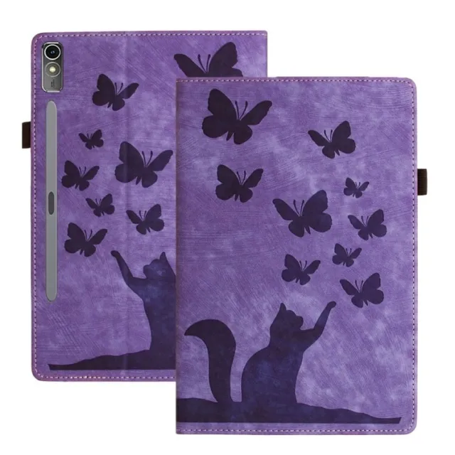 For Lenovo Tab P12 / Xiaoxin Pad Pro 12.7 Butterfly Cat Embossing Leather case