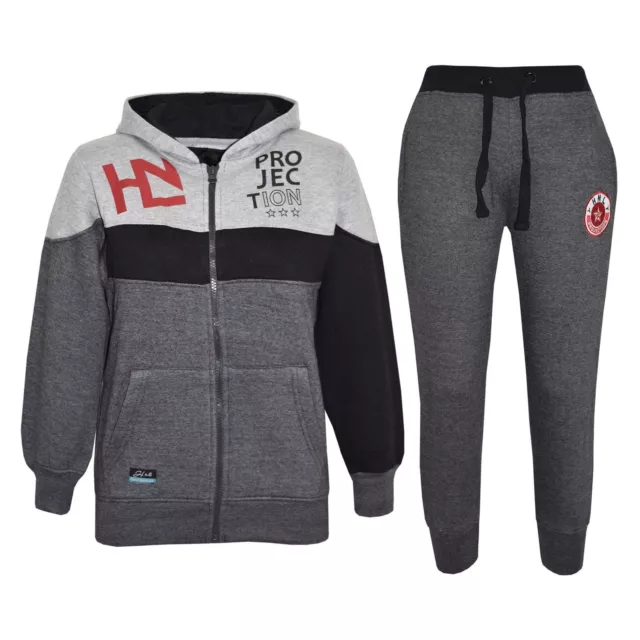 Bambini Ragazzi Designer Tuta Top con Zip Pantaloni da Jogging Abiti 7-13 Anno