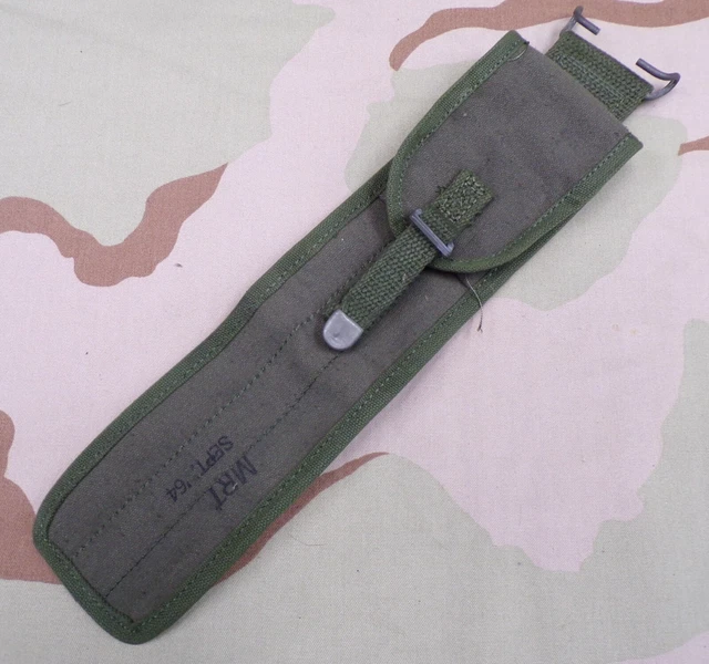 ORIGINAL VIETNAM WAR 1964 US Army OD Canvas M1 Rifle Cleaning Rod Case