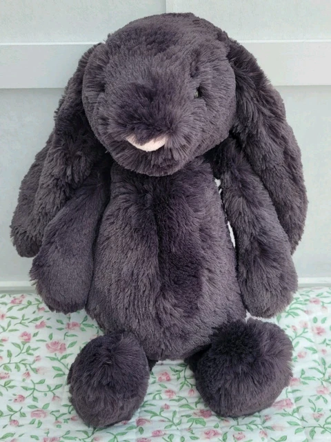 Medium Rabbit Teddy BRAND NEW TAGGED Rare Retired Jellycat Medium INKY Black Bashful Bunny ...
