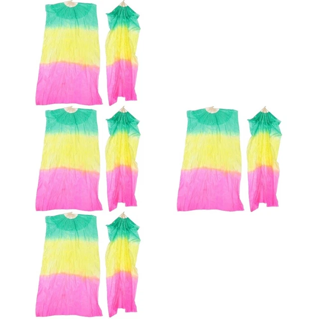 8 Pcs Bauchtanz-Fan Kunstseidenschleier-Fans Tanzende Flammen Ventilator Fächer