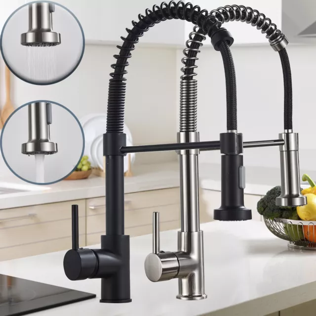 360° Swivel Sprayer Kitchen Faucet Pull Out Single Handle Sink Mixer Tap Modern