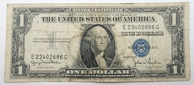 $1 1935 D FR1613N - Gutter Marks - F-VF You Grade it! Godless Silver Certificate