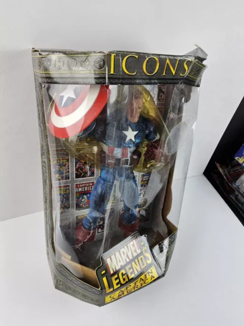 2006 Toy Biz Marvel Legends Icons - Captain America 12" Action Figure + Book NEW 3