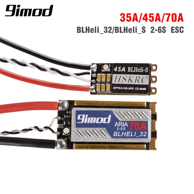 BLHeli S 45A Brushless ESC – 2-6S Lipo, Programmierbar, D-Shot, RGB LED, Für FPV Drohnen & RC Modelle