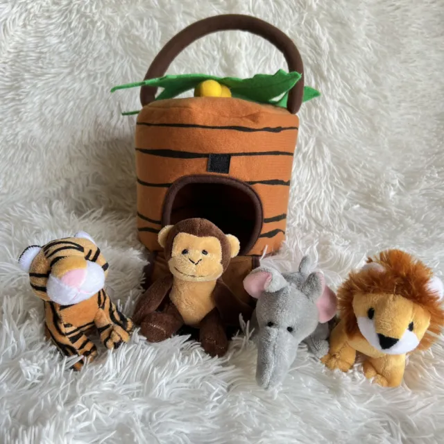 PLUSH TALKING STUFFED Animals Jungle 6 Piece Set With Carrier $25.99 -  PicClick