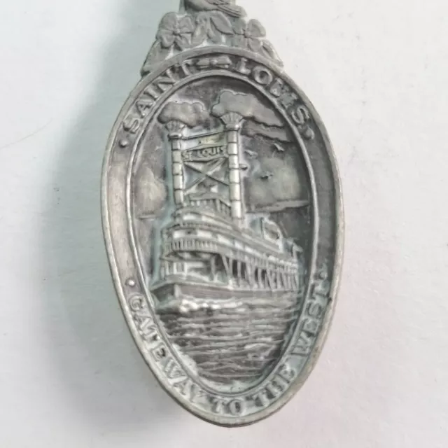 Hand-made Pewter Vintage Saint Louis Spoon Gateway To The West 4 1/4" Long