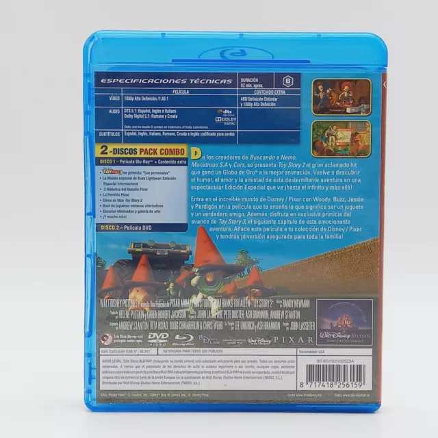 Blu-ray y DVD PAL España Pelicula Film Toy Story 2 Edición Especial Disney Pixar 3
