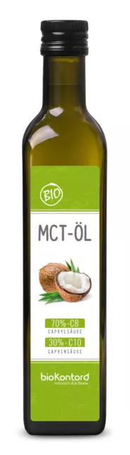 Bio MCT Öl C8 + C10 - 100% bio Kokosöl 500ml - premium Qualität - bioKontor