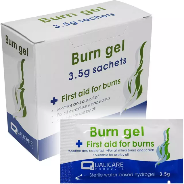 Qualicare 3.5g Burns Scalds Emergency First Aid Treatment Gel Sachets 25 Pack