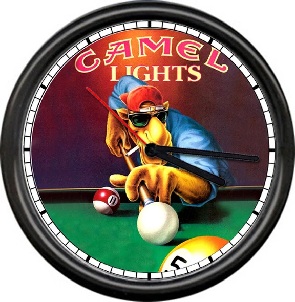 JOE CAMEL PLAYING Billiard Pool Table Advertising Game Cigarette Sign Wall  Clock $26.95