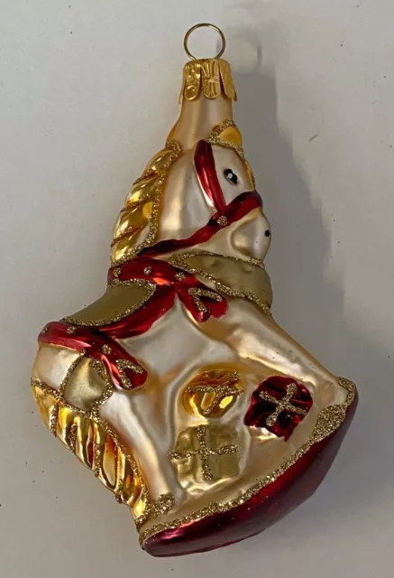 Weihnachtsschmuck Christbaumschmuck Weihnachten Schaukelpferd Gold 803/22