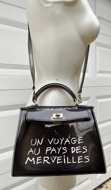 FRENCH Writing - Jelly Vinyl Clear Bag Crossbody Transparent Tote Handbag