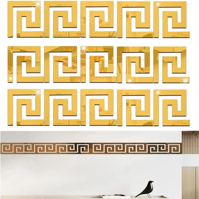 60x 3D Acrylic Mirror Tile Wall Stickers Decals Art Murals Removable DIY Decor
