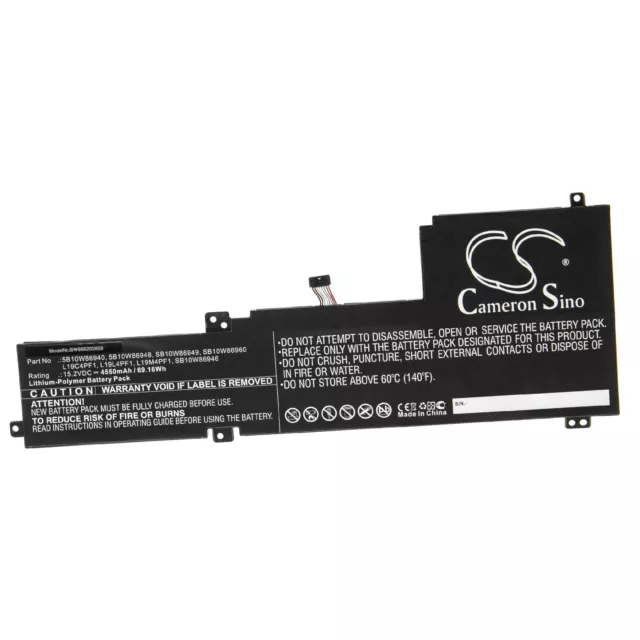 Batterie 4550mAh pour Lenovo 5B10W86940, 5B10W86948, L19C4PF1