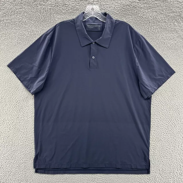 James Perse Polo Shirt Mens 4 Blue Yosemite Performance Golf Outdoor Hiking Polo