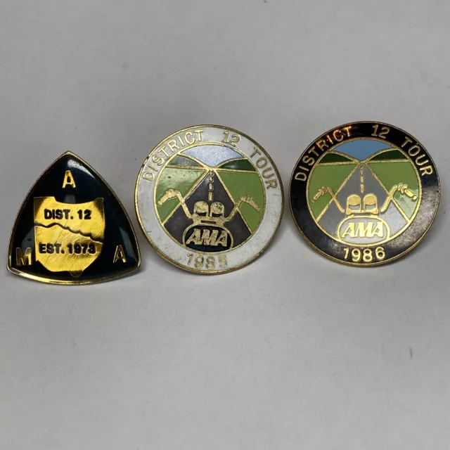 AMA motorcycle district 12 tour pins(3)