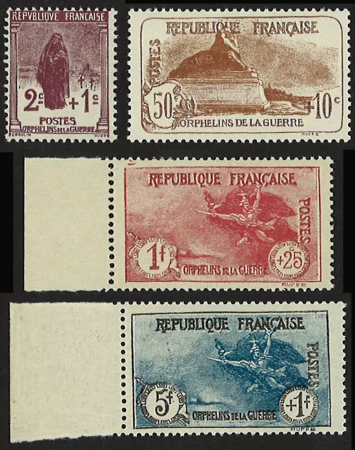 France Série 4 valeurs YT N°229/232 "Orphelins de Guerre" NEUF** LUXE, 1926-27