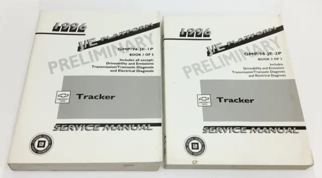 1996 Geo Tracker Preliminary Factory Original Service Repair Manual Book