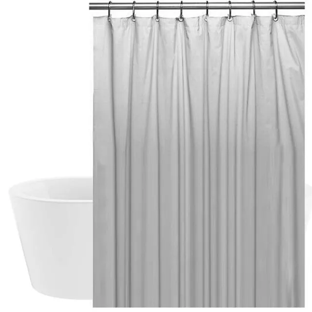 Gray Shower Curtain Liner Magnetic 70 X 72 Waterproof Heavy Duty Vinyl Bathroom