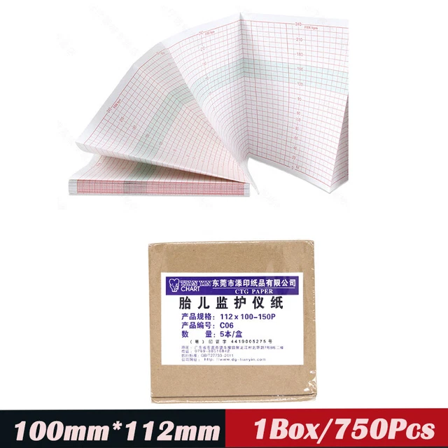 1Box Thermal Printer Paper for Fetal Maternal Monitor FHR TOCO CMS800G100*112MM