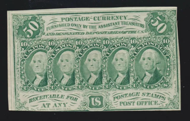 US 50c Fractional Currency Note w/Monogram FR 1312 AU