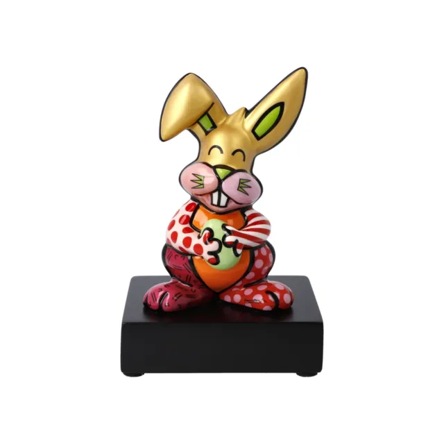 Goebel Figur Hase " Orange Rabbit " Romero Britto - H 14 ,0 cm - NEU