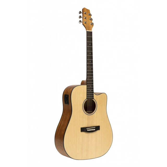 Stagg SA25 DCE SPRUCE - Guitare électro-acoustique dreadnought pan coupé