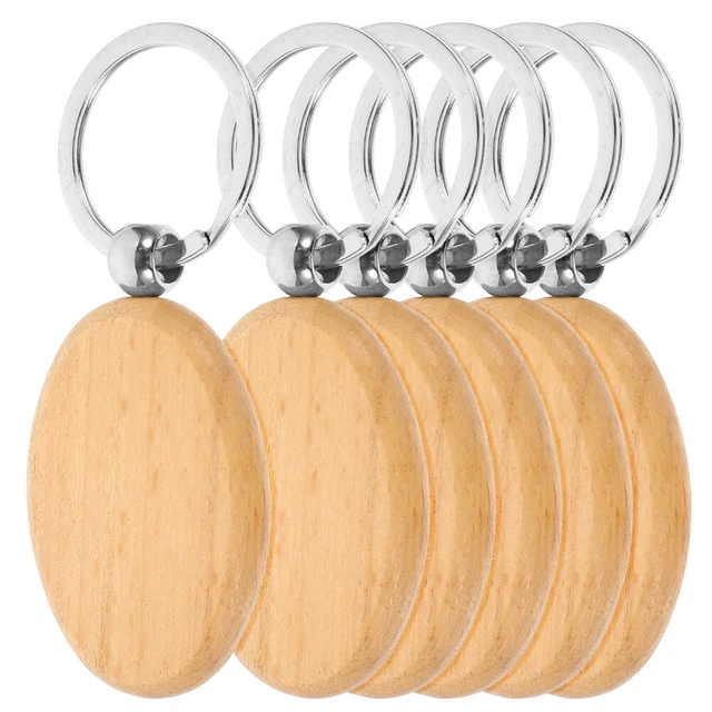 6pcs DIY WOODEN CLAIS CLÉTRACLE DIY Lettrage Key Chain de pendaison suspendue