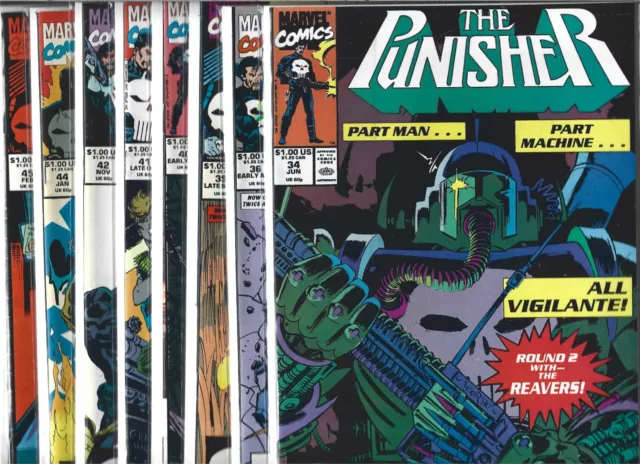 The Punisher Lot Of 8 #34 36 39 40 41 52 44 45 (Nm- High Grade Copper Age Marvel
