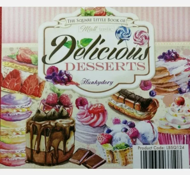 HUNKYDORY Little Book Of Delicious Desserts  Sample Pack of 24 Toppers 5"x5"