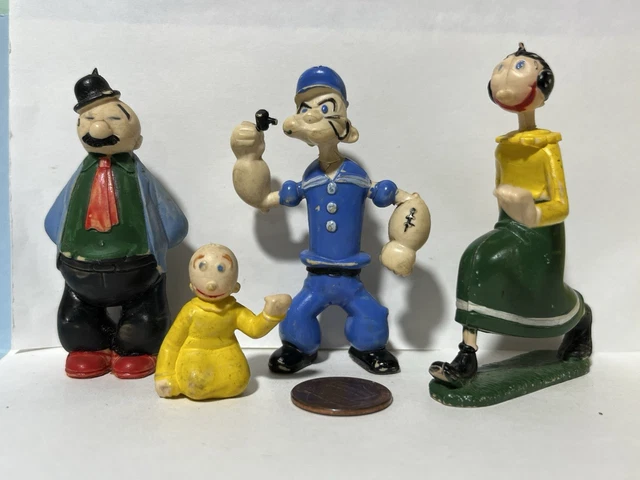 MARX DIME STORE plastic figures Popeye cartoon comic strip characters ...