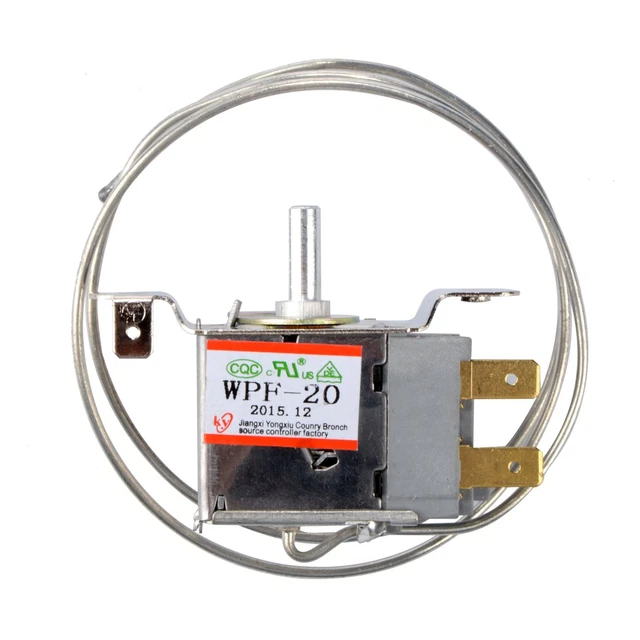 Aexit Refrigerator Thermostat Replacement - 2 Pin AC 250V 5A Adjustable Temperature Control (WPF-20)
