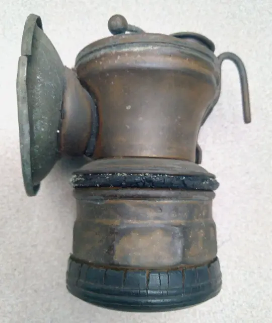 Vintage Coal Miner's Carbide Lamp Auto-Lite Universal Lamp Co Brass Headlamp