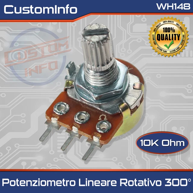 Potentiomètre 10K Ohm Réglable - Installation Facile - Pour Bricolage électronique - Neuf