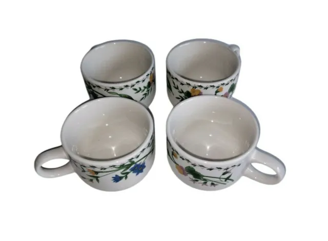 4 x Trade Winds Tableware Cups - Floral and Leaf Pattern - Spares/Replacements