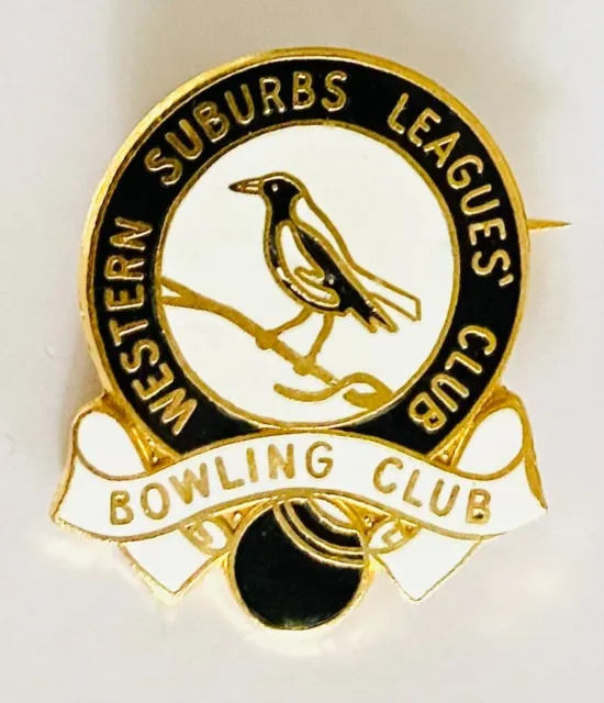Western Suburbs Leagues Bowling Club Badge Pin Rare Vintage (L2)
