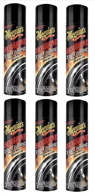 Meguiar's G13815 Hot Shine High Gloss Tire Coating, 15 oz. Aerosol (6 Pack)