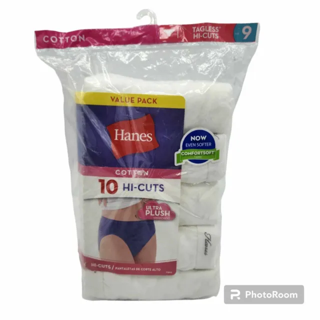HANES 10-PACK HI-CUTS Panties Women's Underwear Breathable Cotton All Black  6-10 $24.56 - PicClick