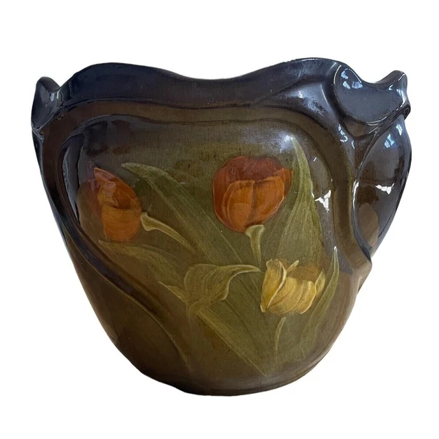 McCoy Loy-Nel-Art 1900s Art Pottery Standard Glaze Tulip Jardiniere Planter