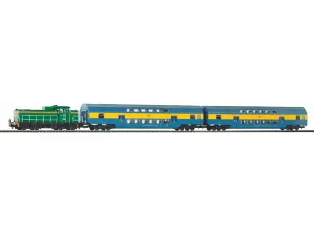 PIKO 97934 Start-Set SM42 mit Doppelstockwagen PKP, DC, Spur H0