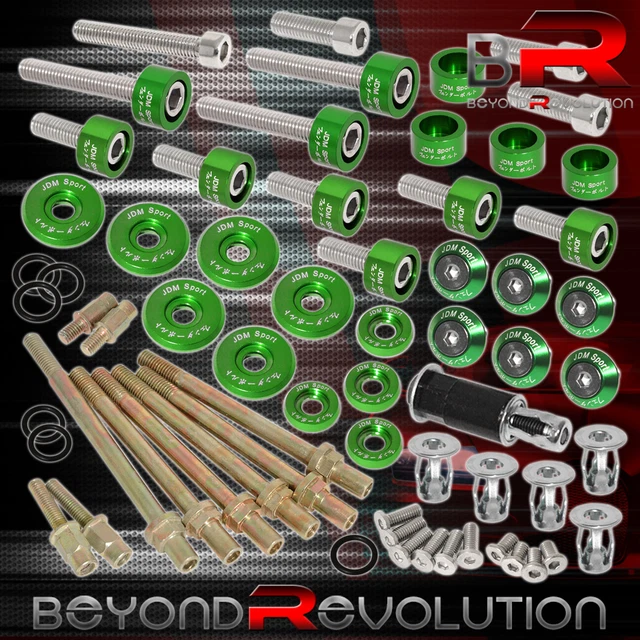 For Honda K-Series Manifold Header/Cam Cap/M6 Fender/Valve Washers Kit Green