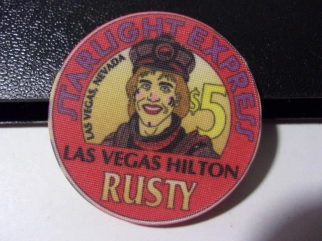 LAS VEGAS HILTON HOTEL CASINO $5 hotel casino gaming poker chip - Las Vegas NV