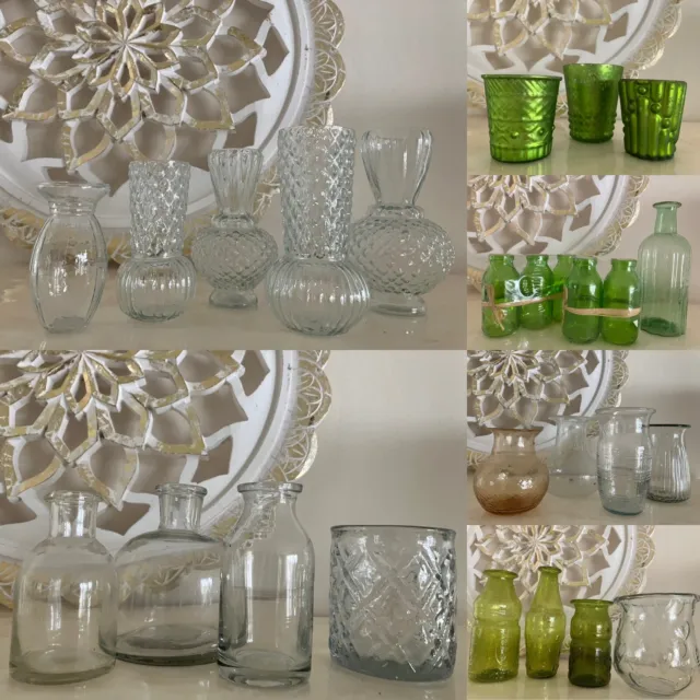 Vase Glas 3+1 Gratis dazu Blumenvasen Tischvasen Tischdeko Vasen Set Sale -60 %