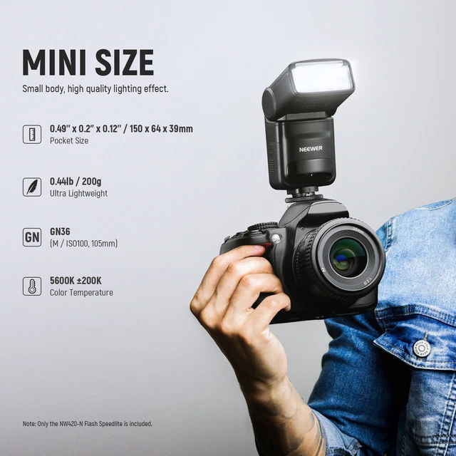 NEEWER NW420-N Mini TTL Speedlite Flash for Nikon D4 D5 D6 D90 D750 D780 D800